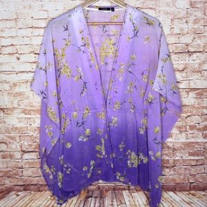 Apt. 9 | Gradient Floral Tie Front Kimono Blouse